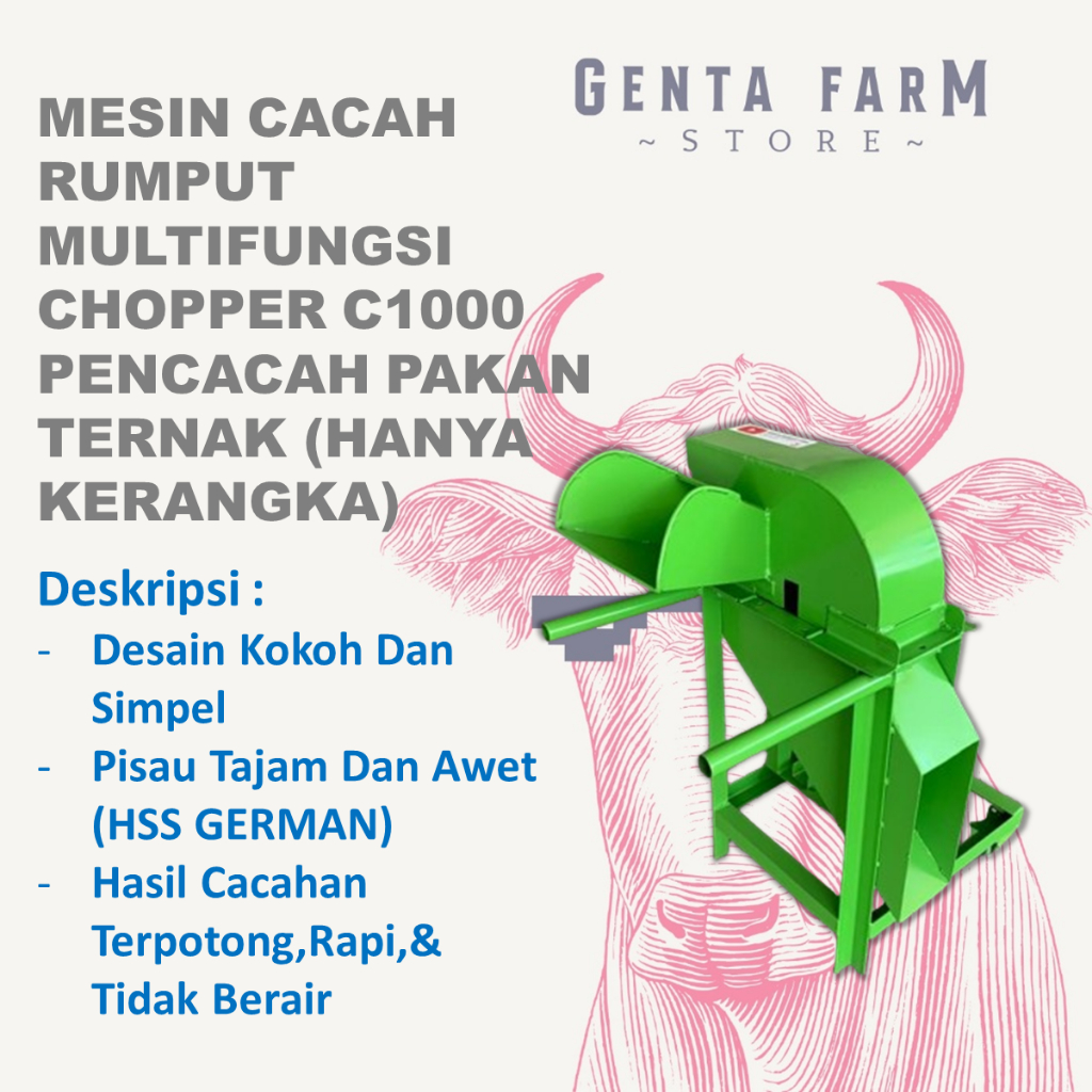 Mesin Cacah Rumput Multifungsi Chopper C1000 Pencacah Pakan Ternak Domba Kambing Sapi ( HANYA KERANG