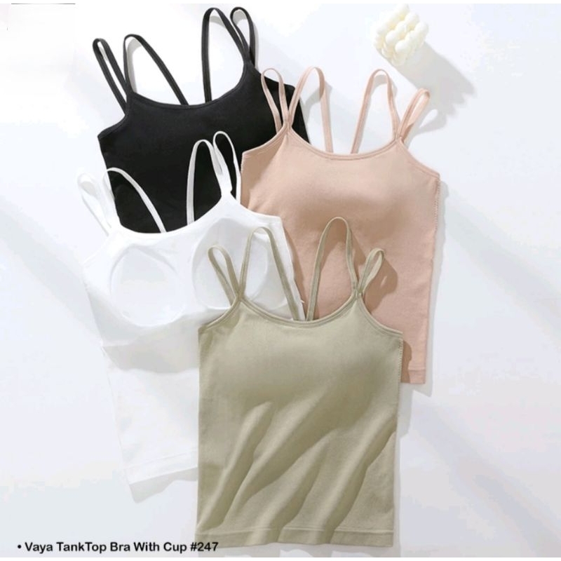 [TANKTOP] Vaya 247 Tanktop Croptop dengan cup tali belakang silang