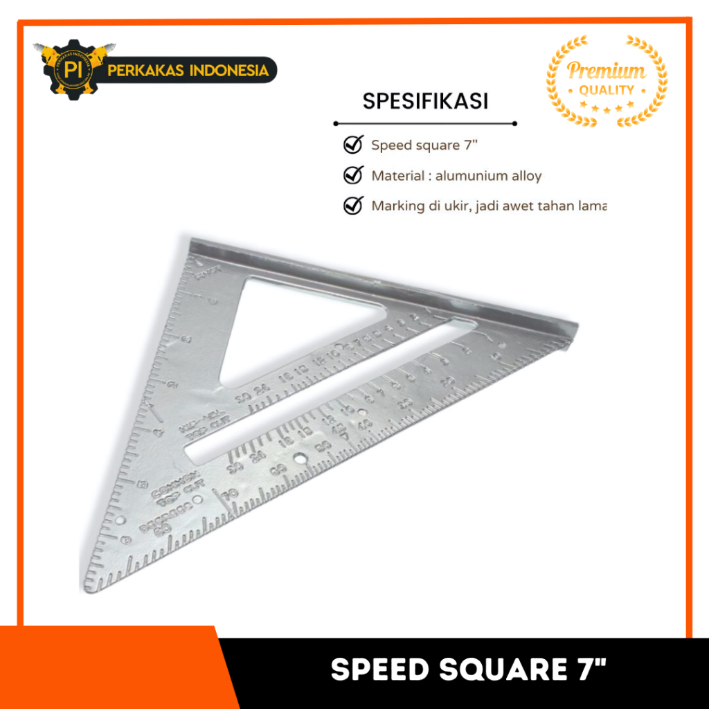 

Penggaris Siku Segitiga Alumunium 7 Inch Silver Penggaris Manual Tangan 7Inch Speed Square Jumbo 7inch Abu-Abu Penggaris Woodworking Siku Tukang Segitiga Penggaris Segitiga Sudut Siku Geser Almini Alumunium Garisan Tukang Kayu Triangle Pertukangan