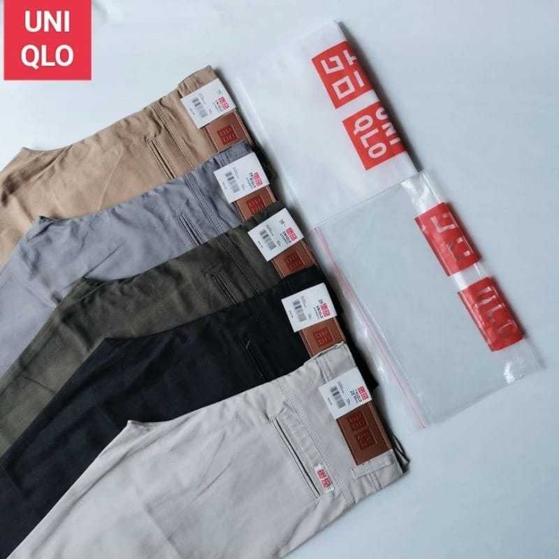 UNIQLO Celana Cinos pria slim fit Celana Panjang pria Terbaru