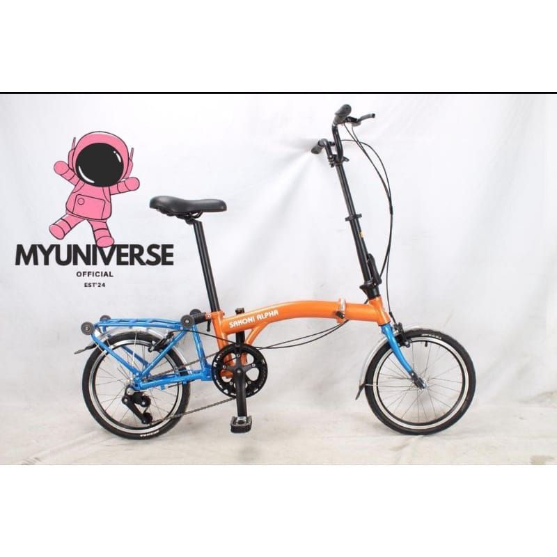 SEPEDA LIPAT SAKONI ALPHA TRIFOLD 16 ALPHA ALLOY 3 SPEED MURAH