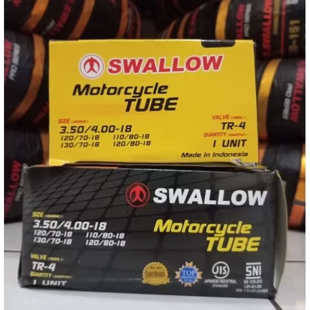 Ban Dalam SWALLOW 350/400-18 Untuk Ban Motor Ukuran (350-18, 110/80-18, 120/70-18, 120/80-18, 130/70