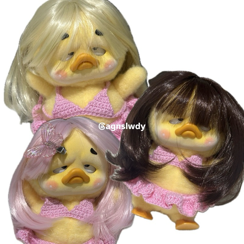 READY STOCK Wig upset duck rambut palsu boneka doll wig upsetduck labubu 17cm