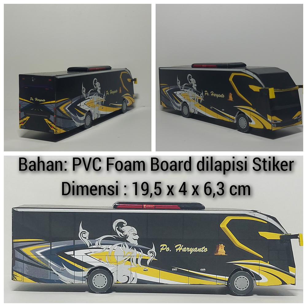Miniatur Bus Haryanto Skylander - Papercraft Kurniatravel
