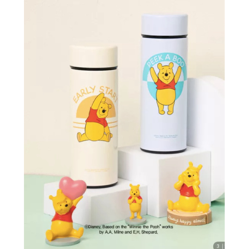 DAISO KOREA Disney Winnie the Pooh Stainless Steel Tumbler 380ml _BLUE COLOR