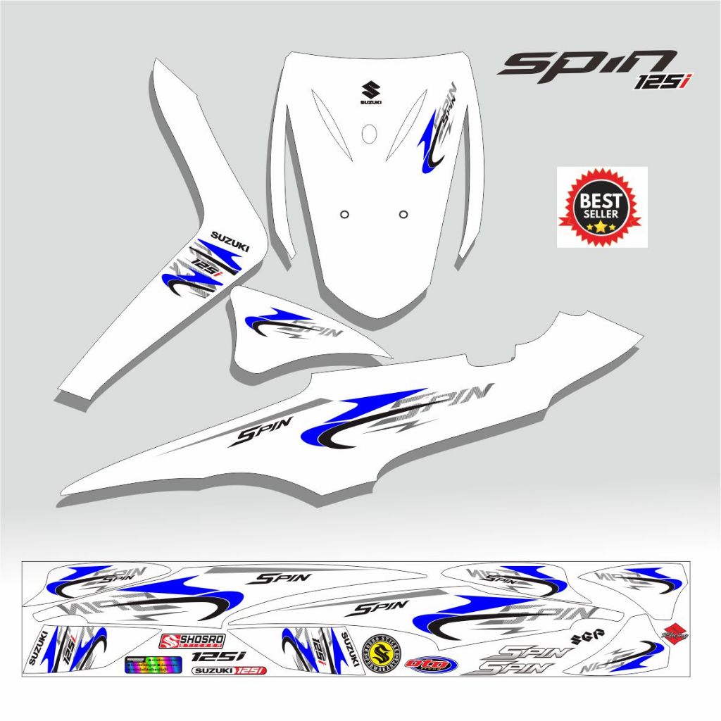 VARIASI MOTOR SPIN / STIKER SPIN / STRIPING SPIN 125