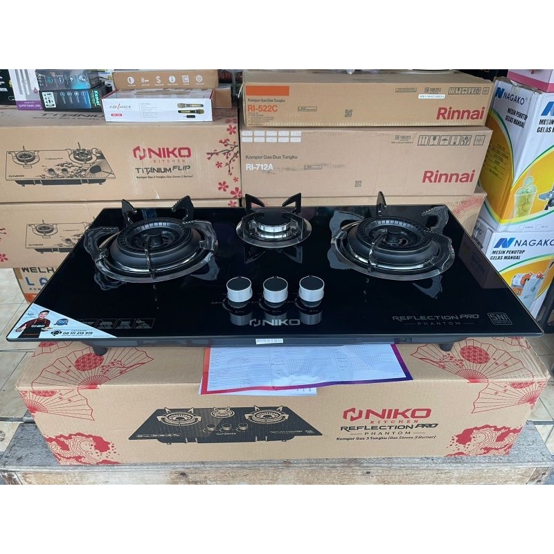 Kompor tanam 2Tungku Tempred glass /Kompor tanam 3Tungku