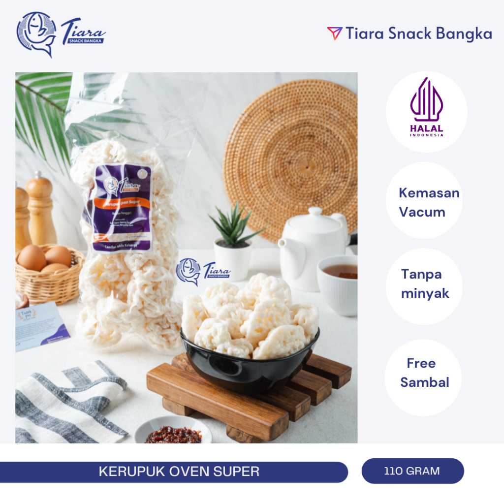 

Krupuk Kerupuk Oven Ikan Tenggiri Super Asli Bangka Tiara Snack Bangka