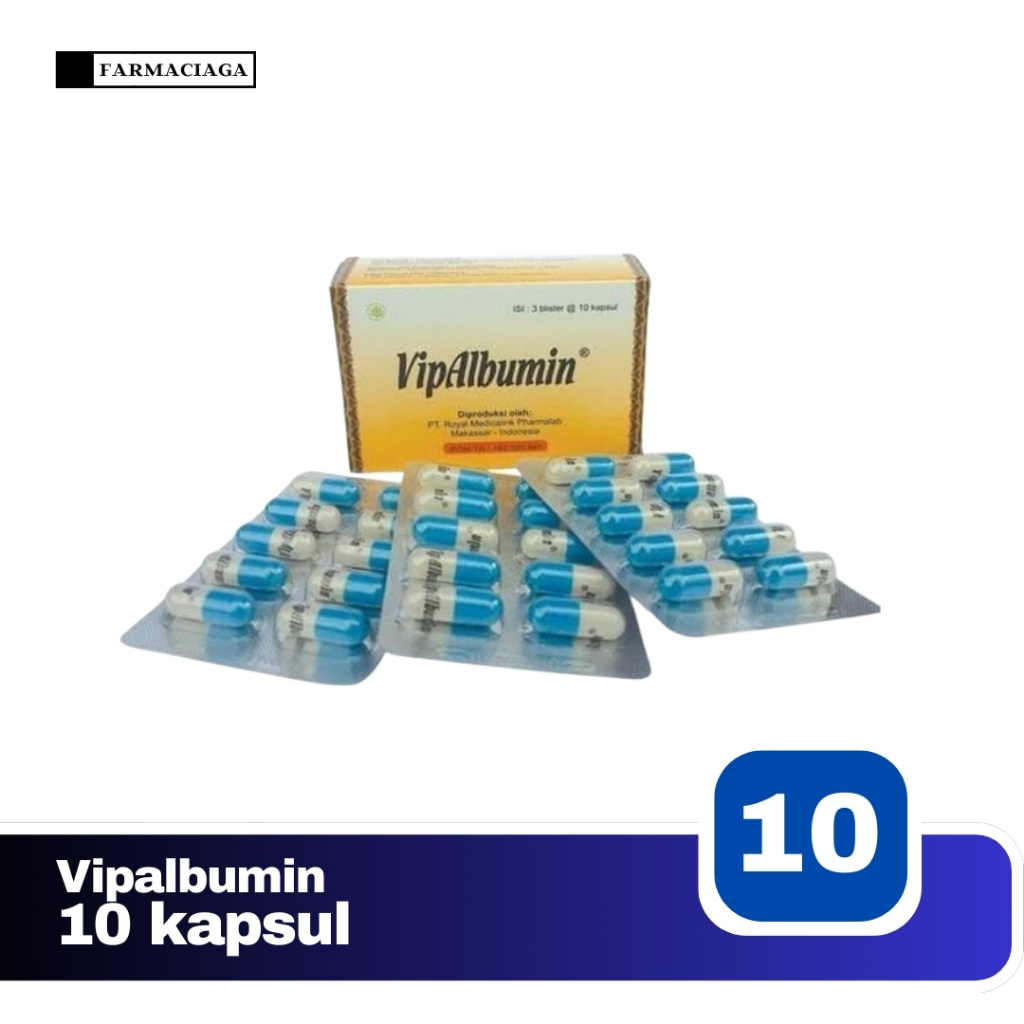 vipalbumin vip albumin kapsul ikan gabus 1 kapsul / 10 strip/ 30 box /ecer per kapsul
