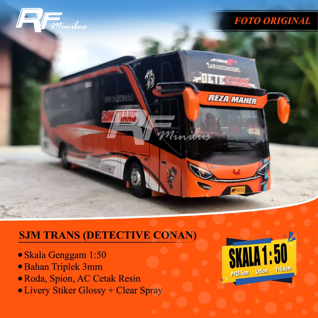 Miniatur Bus SJM Trans (Detective Conan) Skala 1:50