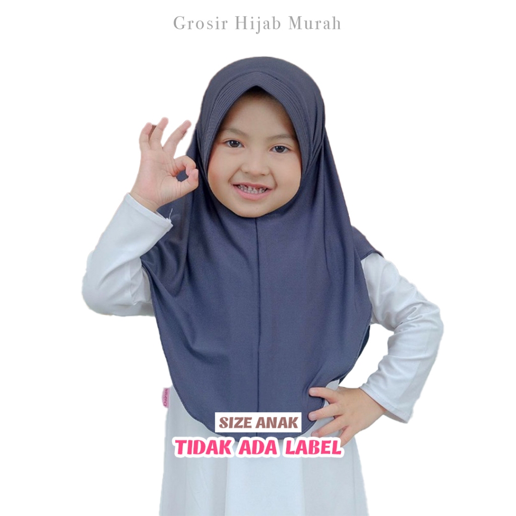 Kerudung Bergo Hamidah Jilbab Instan Hijab Sport Jersey Menutup Dada - Size Anak