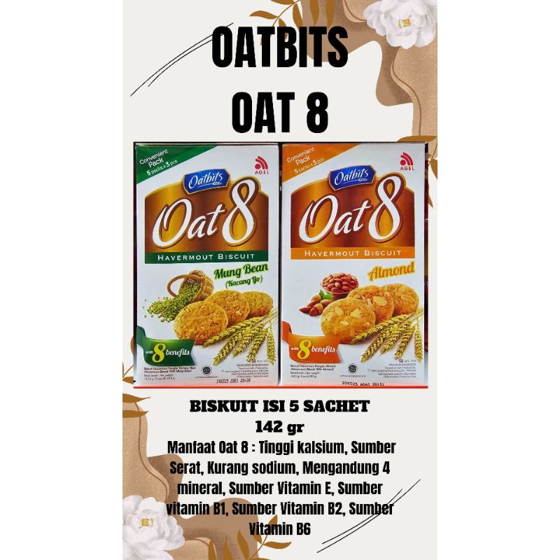 

OATBITS oat 8 havermoun biskuit 142 gr box isi 5 sachet