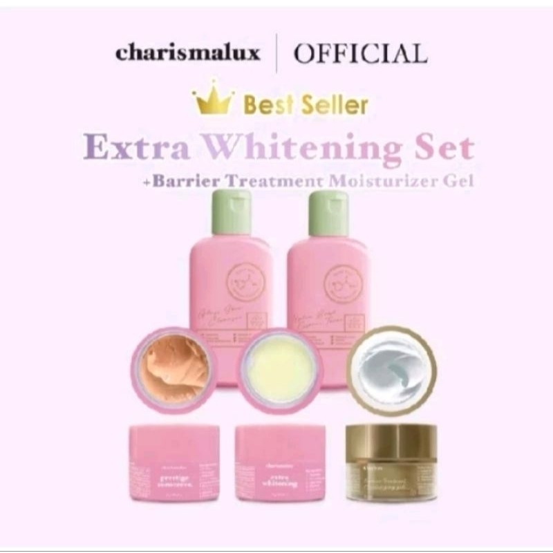 CHARISMALUX PAKET WHITENING SUPER - Paket Pemutih Wajah - Whitening Night Cream - Cream Pemutih Waja