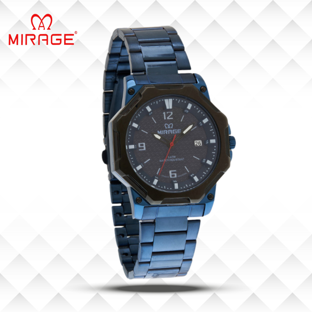 Mirage Jam Tangan Pria Analog 8817 M Navy Original Stainless