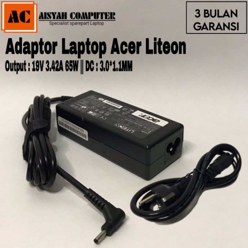 Adaptor charger original Laptop Acer Liteon19V 3.42A Jek kecil For acer Swift
