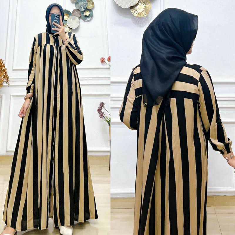 Gamis Salur silang Belakang/Gamis Maxi jumbo Full kancing Hidup premium/Gamis Maxi dress panjang Mot