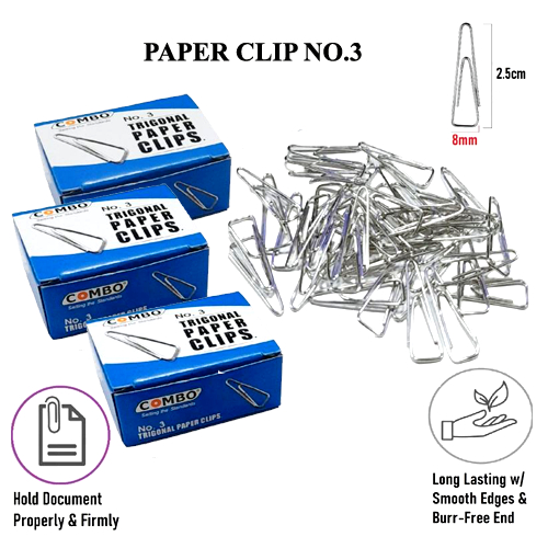 

Penjepit Kertas Paper Clip Kecil Klip Kecil Metal Klip Trigonal Paper Clip No 3 Combo