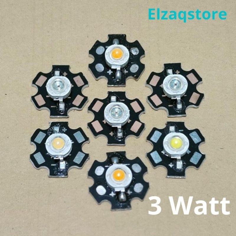 Lampu LED HPL 3 Watt 3W + Heatsink Pendingin PCB