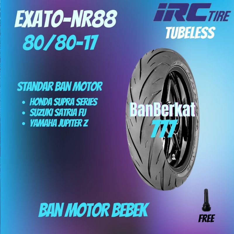 Ban Motor Bebek / IRC EXATO 80/80 Ring17 Tubeless