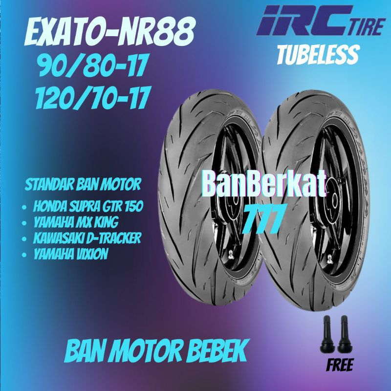 Paket Ban Motor Yamaha Vixion / IRC Exato 90/80 Ring17 120/70 Ring17 Tubeles
