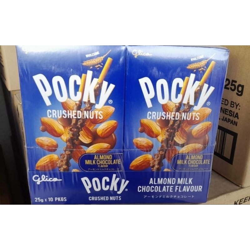 

POCKY Crushed Nuts ALMOND MILK CHOCOLATE FLAVOUR 25gram stik coklat almon