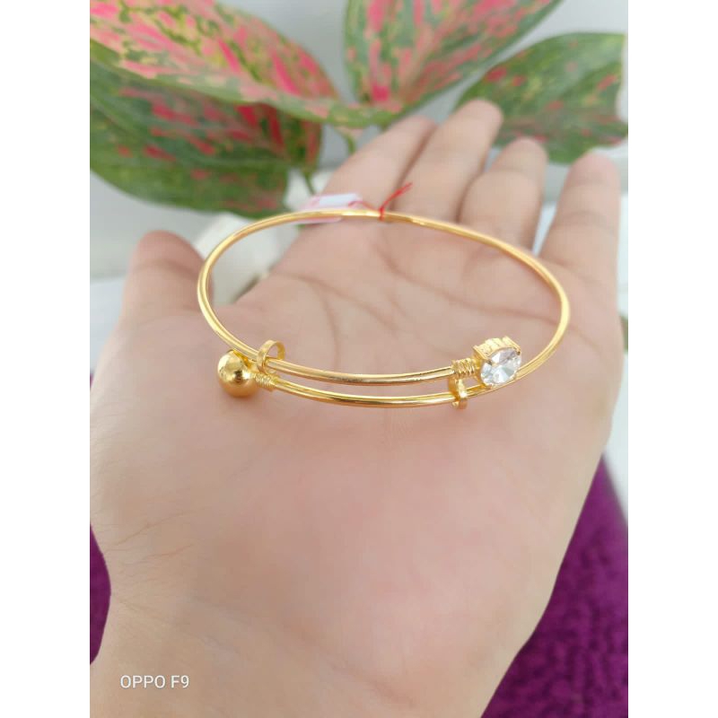 Gelang dewasa bahan perak lapis emas 22karat