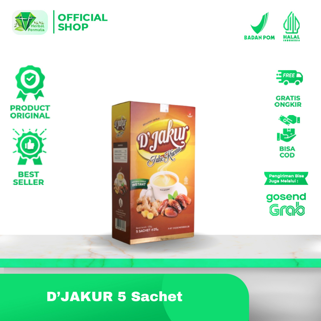 

D'JAKUR - Jahe Merah Meningkatkan Kesehatan Dan Daya Tahan Tubuh 5 Sachet