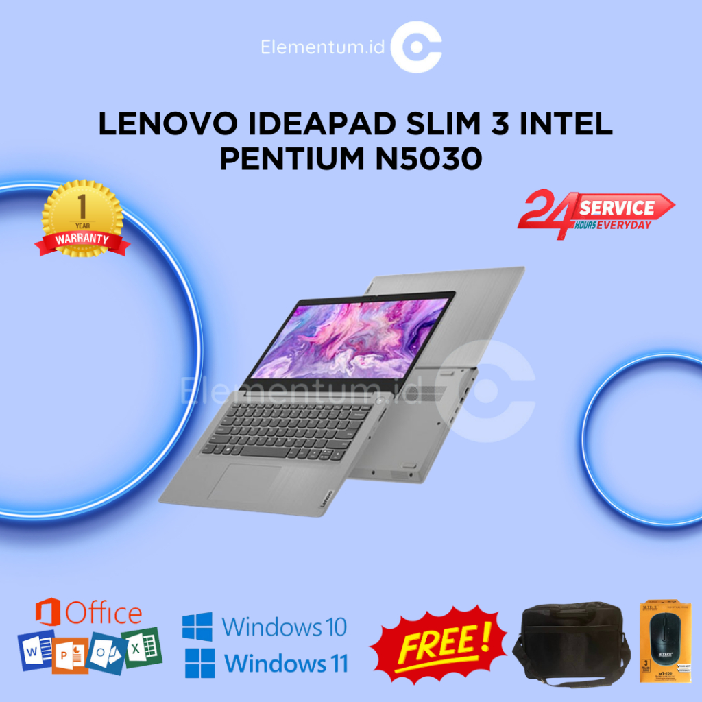 Laptop Lenovo Ideapad Slim 3 Intel Pentium N5030 | 4GB 256GB SSD 14.0 FHD