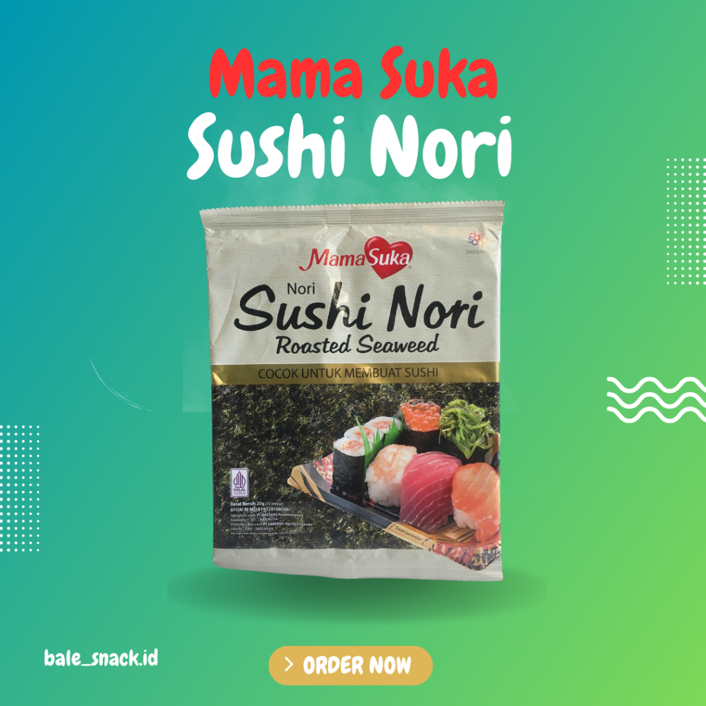 

Sushi Nori Roasted Seaweed Mama Suka 20gr isi 10