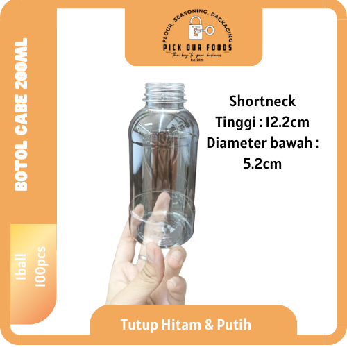 Botol Plastik Cabe 200ml | Botol Cabe 200ml | Botol 200ml | Botol Plastik 200ml Shortneck