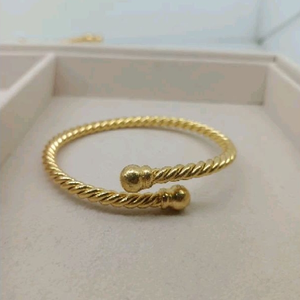 Gelang lilit pentul tinju lapis emas 24k / gelang tambang / gelang lilit / perhiasan tangan