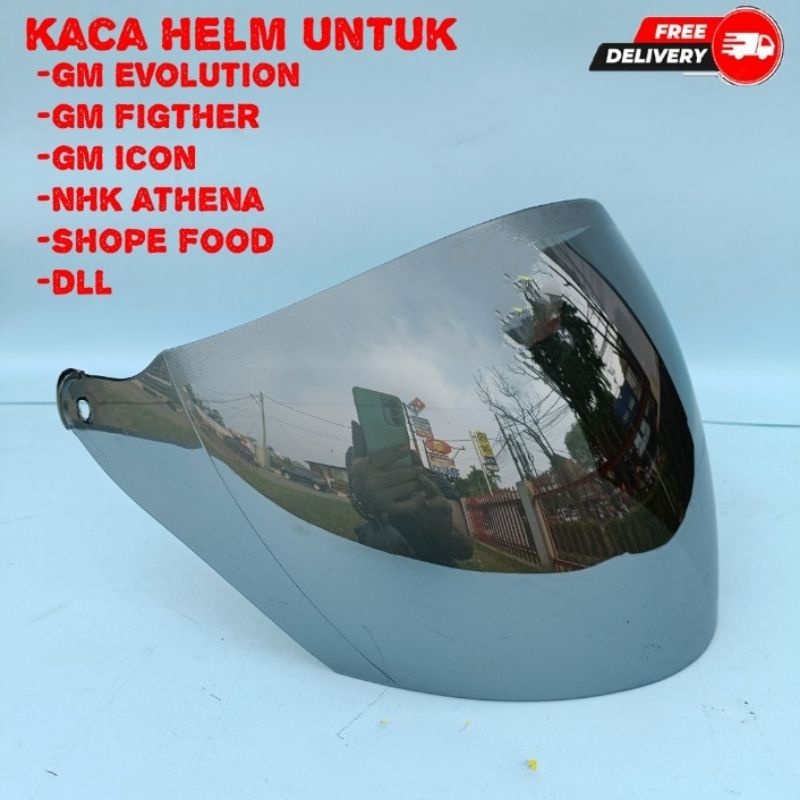 KACA HELM GM FIGHTER , ICON GM KORAN SILVER / CHROME