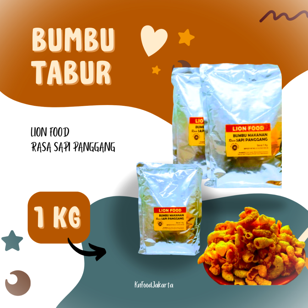 

LION FOOD bumbu tabur ala shihlin rasa sapi panggang kemasan 1000 gram