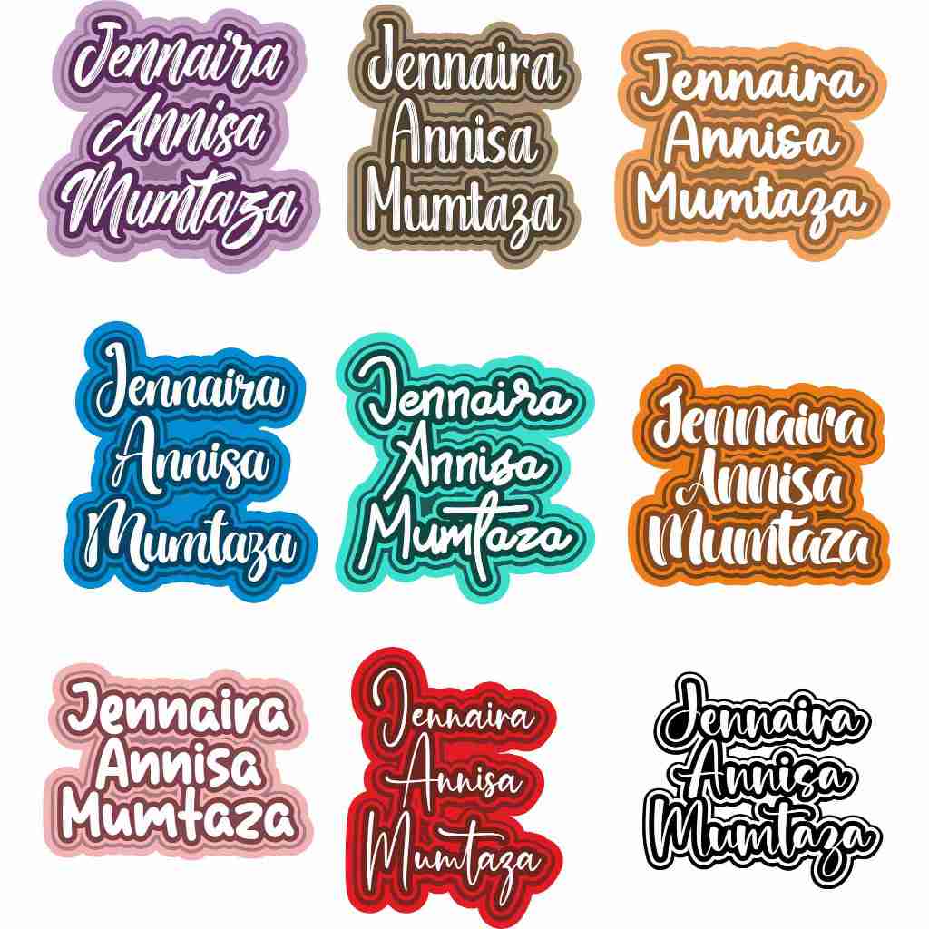 Stiker Nama Custom Cutting Putus