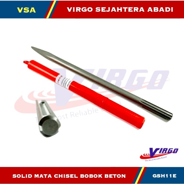 SOLID MATA CHISEL BOBOK BETON SDS MAX UNTUK GSH11E RUNCING / LANCIP