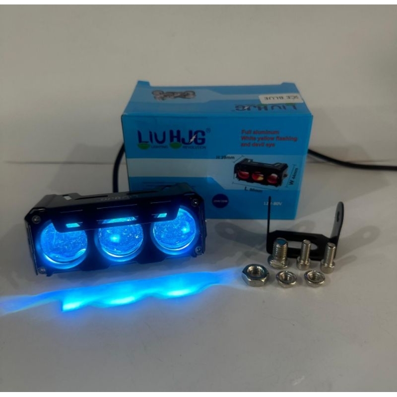 LAMPU TEMBAK SOROT LED LASER SQL 3 MATA DEVIL EYE MERK LIU HJG 25WATT SUPER TERANG