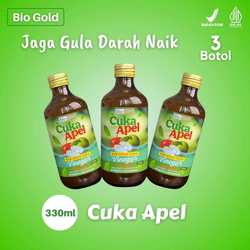 

Cuka Apel Bio Gold Vinegar With Mother Original Atasi Kesehatan Kulit dan Menjaga Gula Darah Naik