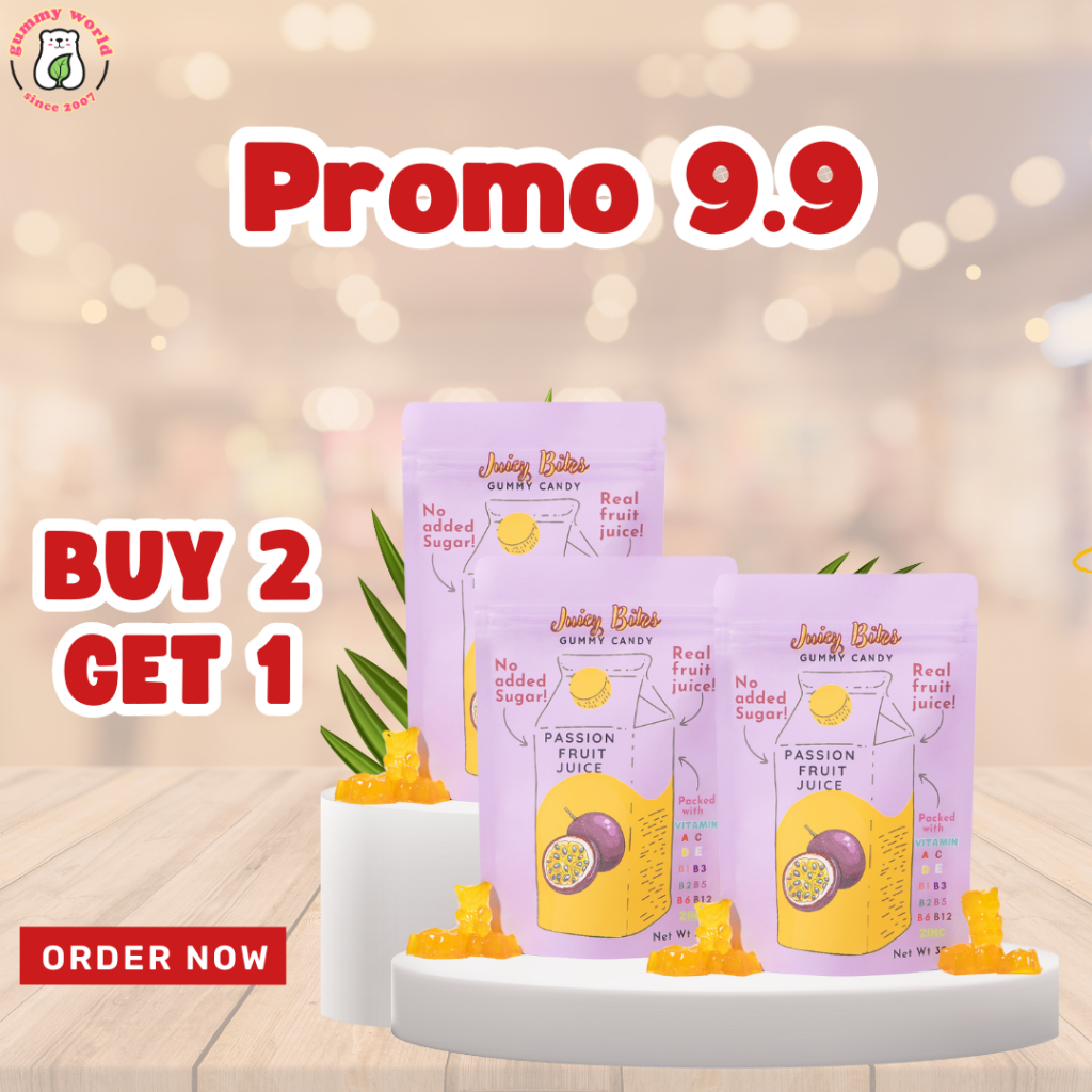 

PROMO - Sugar Free Vitamin Gummy Passion Fruit - BUY 2 Get 1