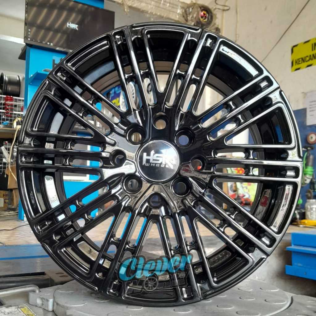Velg Mobil Racing Hsr Tomok Ring14 Lebar55 Lubang 8 Black Cocok Mobil Calya,Brio,Ayla,Agya,Calya.