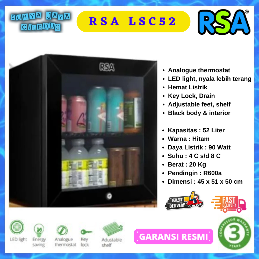 SHOWCASE RSA LSC52 MINIBAR PORTABEL CHILLER MINI DISPLAY