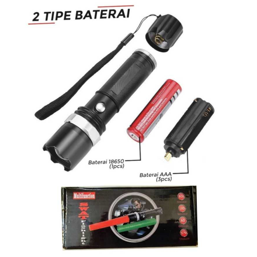 [Baru] * Mka * Senter Lalu Lintas Senter Parkir Led Power Style Police Swat / Senter Parkir Tongkat