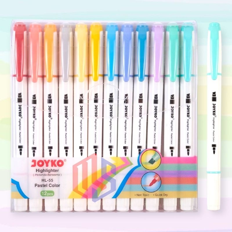 

ATK9 Hhlhter/Penanda Joyko Pastel 12 Warna (1 Set) HL-55
