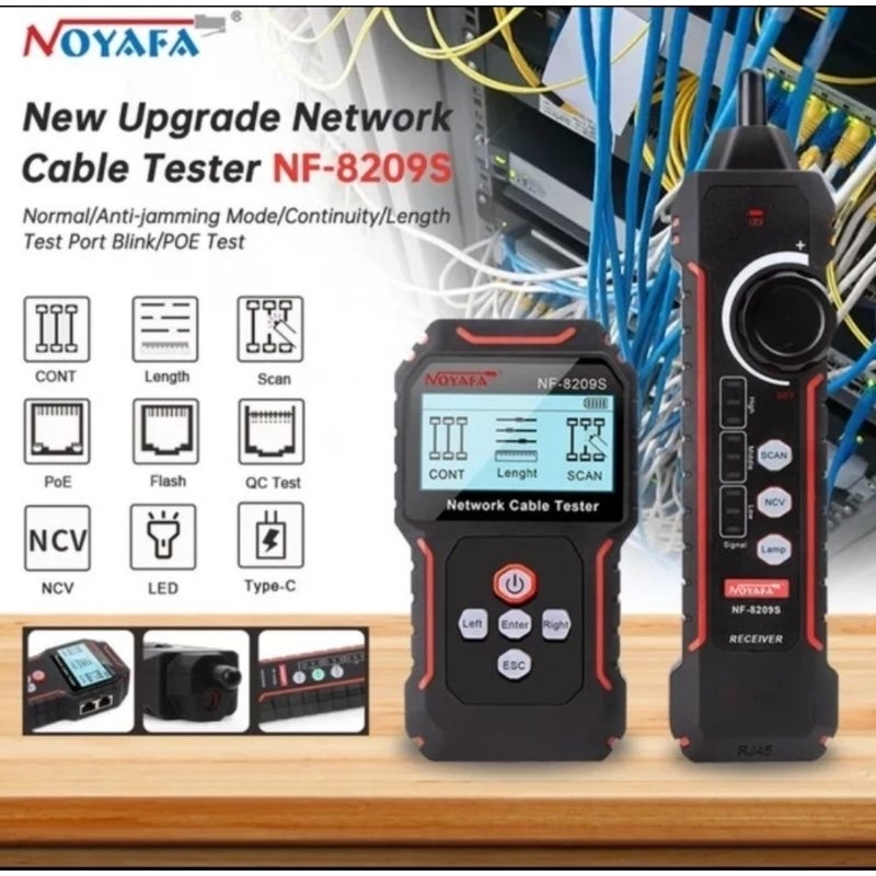 NOYAFA NF 8209S LAN TESTER POE WIRE TRACKER DISPLAY UPGRADE DARI NF 8209