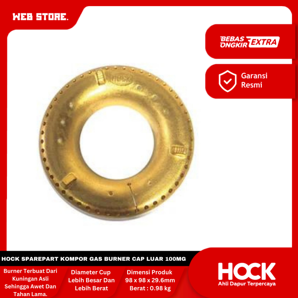Hock Sparepart Kompor Gas Burner Cap Luar 1 Tungku 2 Tungku Kuningan