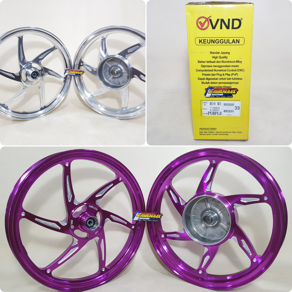 Velg Pelek Racing VND Six Star V2 Fino 125 Mio M3 / Z X-Ride 125 Ring 14