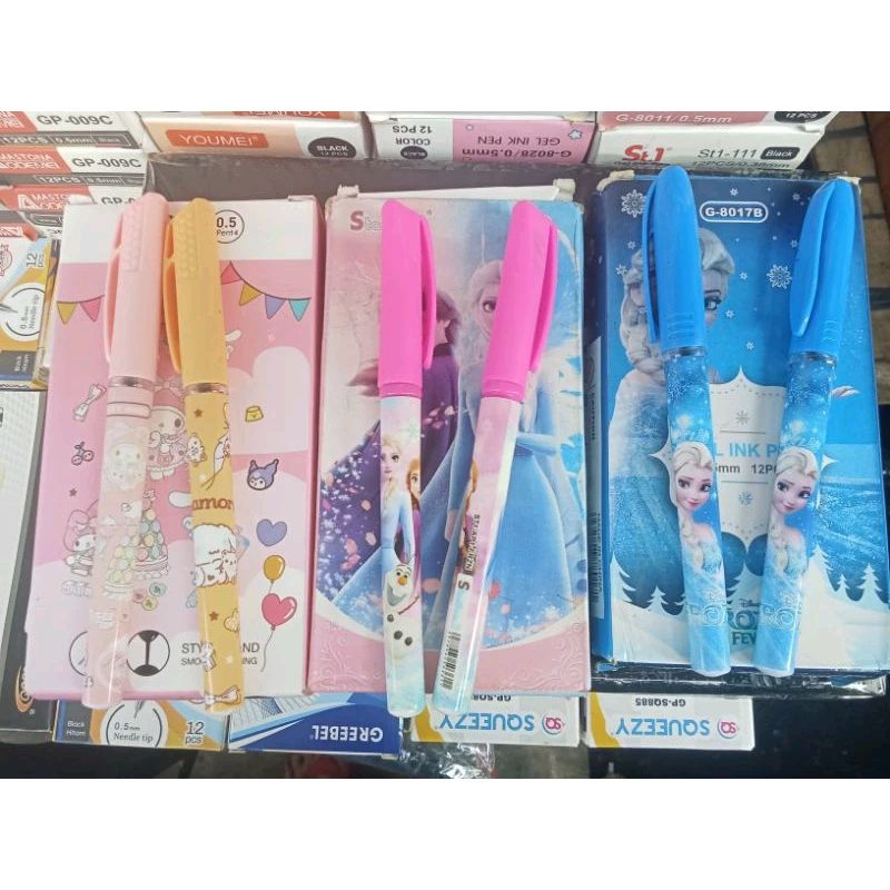 

pulpen gel karakter 0,5mm isi 12/pak