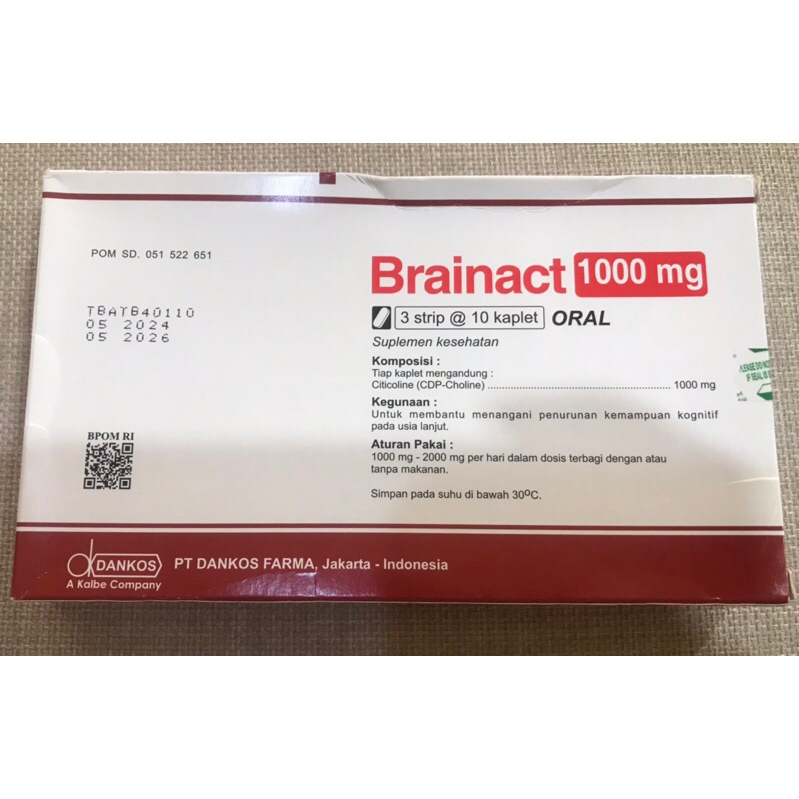 100% ORIGINAL BRAINACT CITICOLINE 1000MG 1 BOX ISI 30 KAPLET