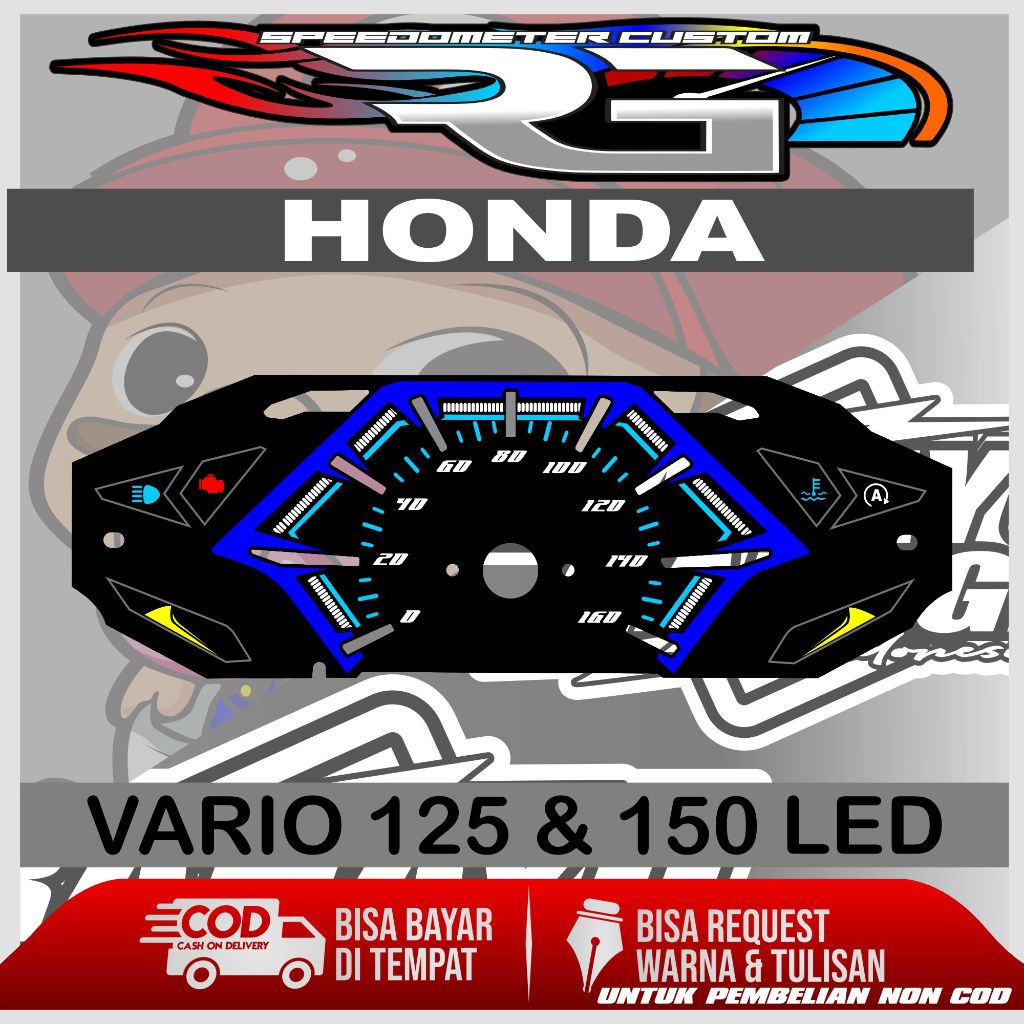 PAPAN SPEEDOMETER CUSTOM VARIO 125 & 150 LED