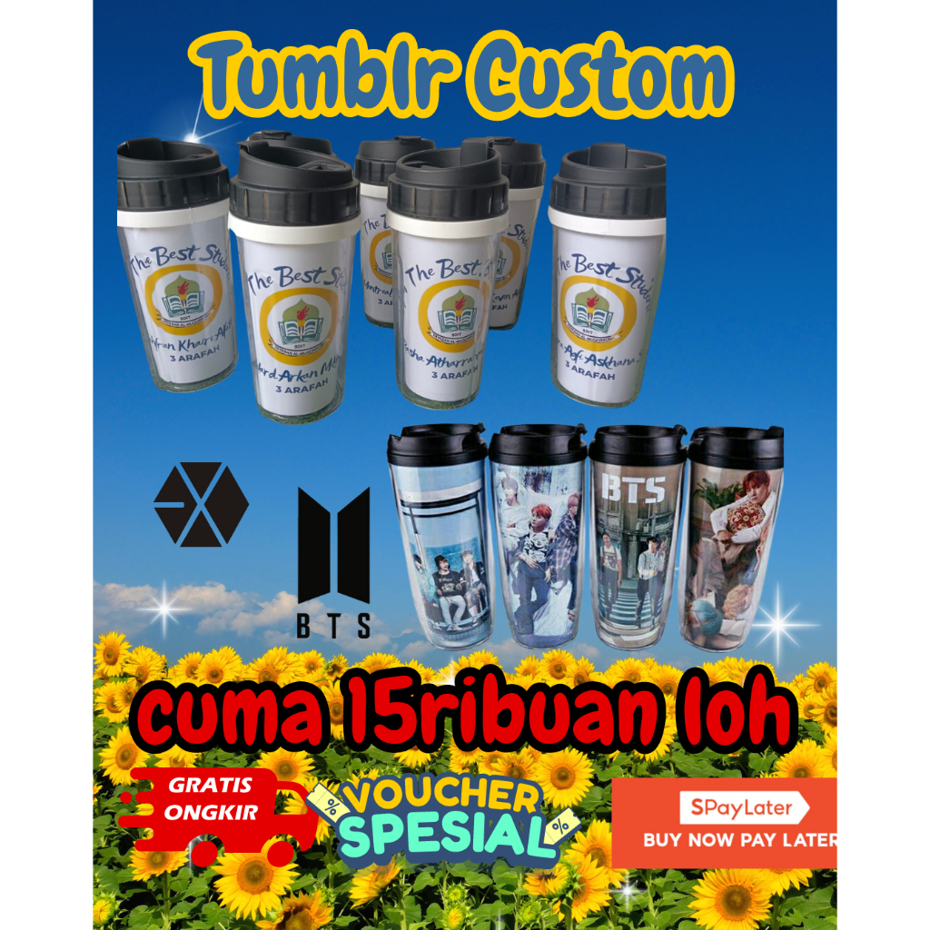 TUMBLER CUSTOM Souvenir / DESIGN SUKA - SUKA / TUMBLER INSERT PAPER / BISA SATUAN HARGA GROSIR