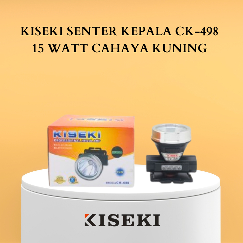 Kiseki Senter Kepala Original Kiseki Ck-498 Ada Indikator Baterai Waterproof / Head Lamp 15W Cahaya 